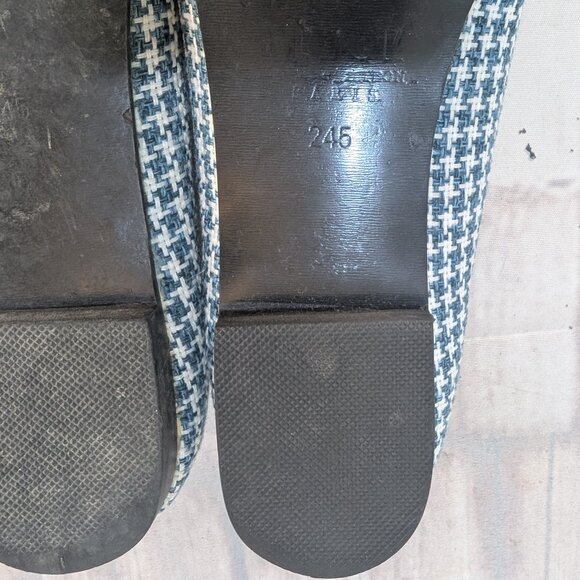 Martine Sitbon Black Lonely Shoes Blue Houndstooth Smoking Slippers - Picture 9 of 9